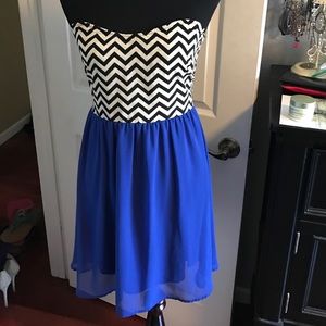 Chevron and Blue Summer Dress